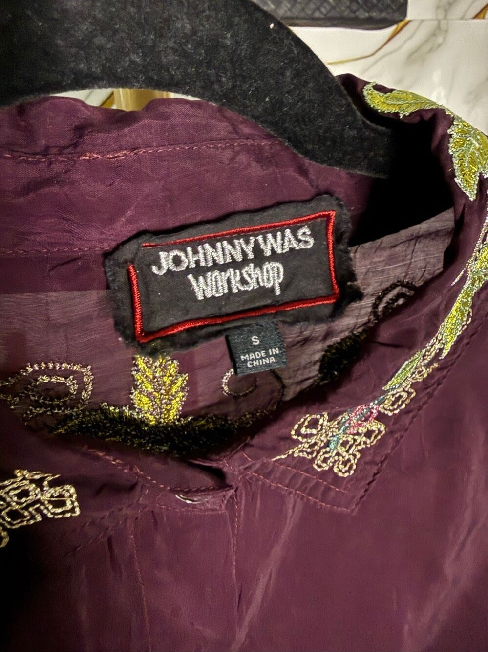 Johnny Was Workshop AVA Embroidered VINTAGE BUTTON DOWN SHIRT Women’s Small - Picture 5 of 9